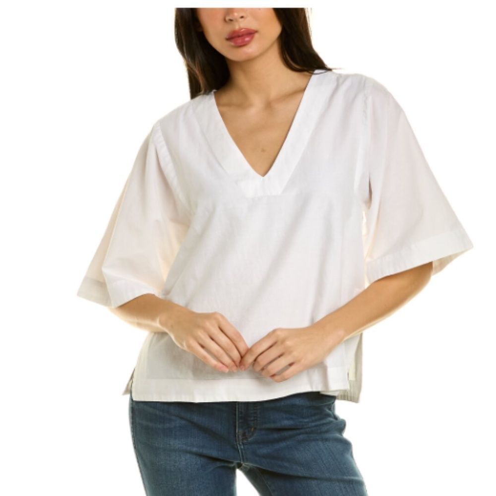 Roller Rabbit White Linen Top Sz S Gently Loved